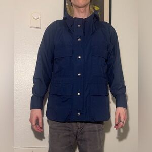 VINTAGE Columbia Men's Blue Hooded Military Field Jacket